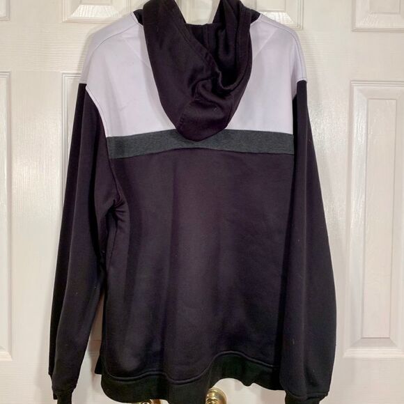 WHITE, GRAY & BLACK ZIPPERED HOODIE XL - Picture 3 of 4